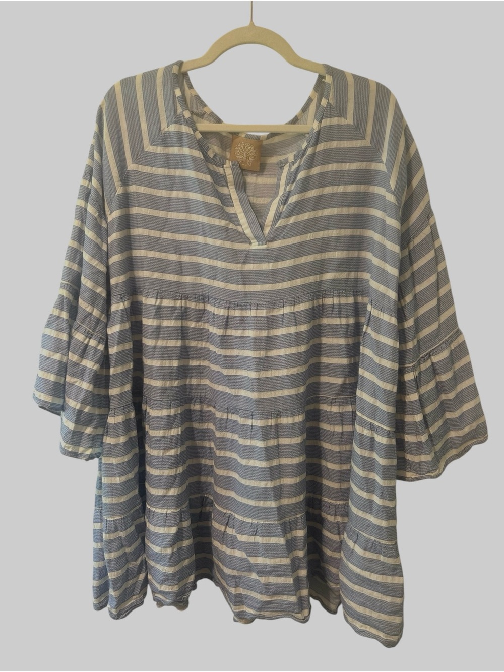 Christian Zen Striped Tunic Dress One Size